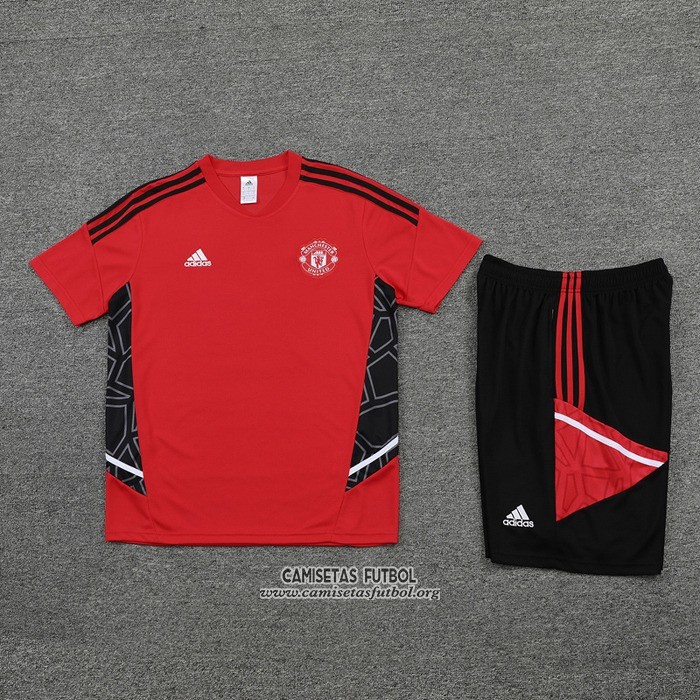 Chandal del Manchester United Manga Corta 2022/2023 Rojo - Pantalon Corto